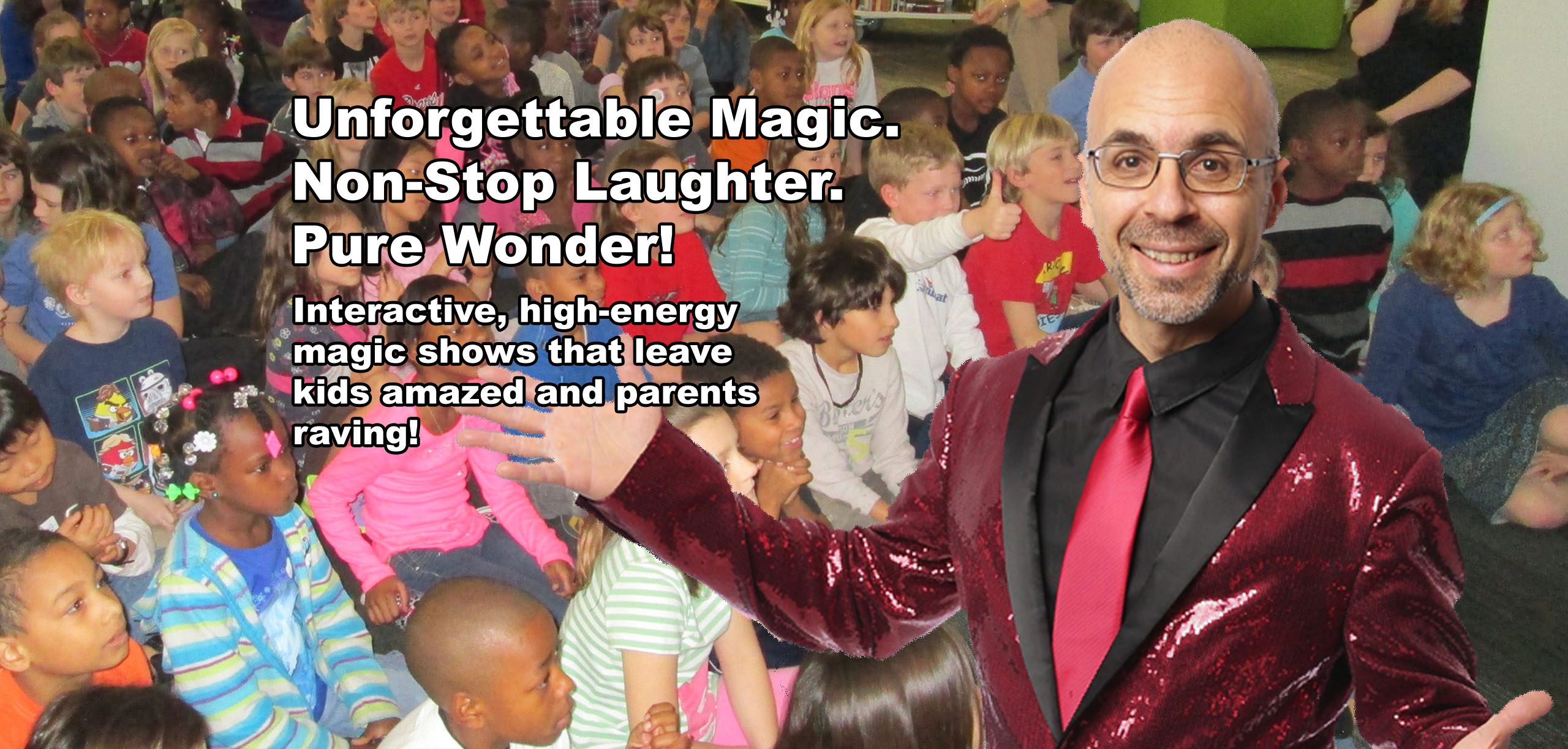 Welcome to Fun Magic Shows, the ultimate magician for kids parties and birthday partyentertainment! Discover the wonder of our kids magician, a talented children's magician Mike Perrello in Maryland, Virginia, DC who delights in creating mesmerizing magic shows for kids. Experience unforgettable children's entertainment with our family-friendly performances. ok Mike Perrello today and watch your child's eyes sparkle with joy as they immerse themselves in a world of enchantment and excitement!